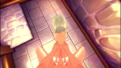 (பொறி) எல்விஷ் பணிப்பெண் உங்கள் முகத்தை கழுவ உதவுகிறது.